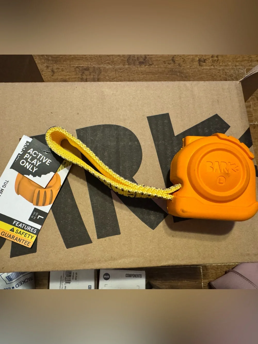 BARK Box Super Chewer Active Play Dog Tug Toy Large Dog measuring tape NEW